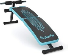Sit Up Bench, Foldable Decline Incline Weight Bench for Strength Training,Blue