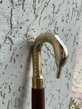Lot of 5 Antique Walking Sticks Wooden Canes Solid Brass Handle Handmade Collect