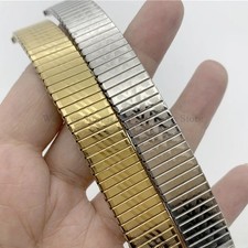Stainless steel elasticated watch band strap metal bracelet 12 - 22mm