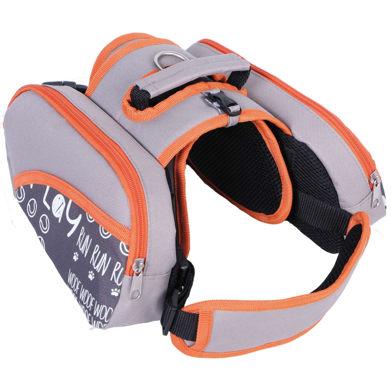 Arn�s con alforjas para perros grandes ZU&LU 40 g gris