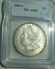 1886 O Morgan Silver Dollar AU50 ICG
