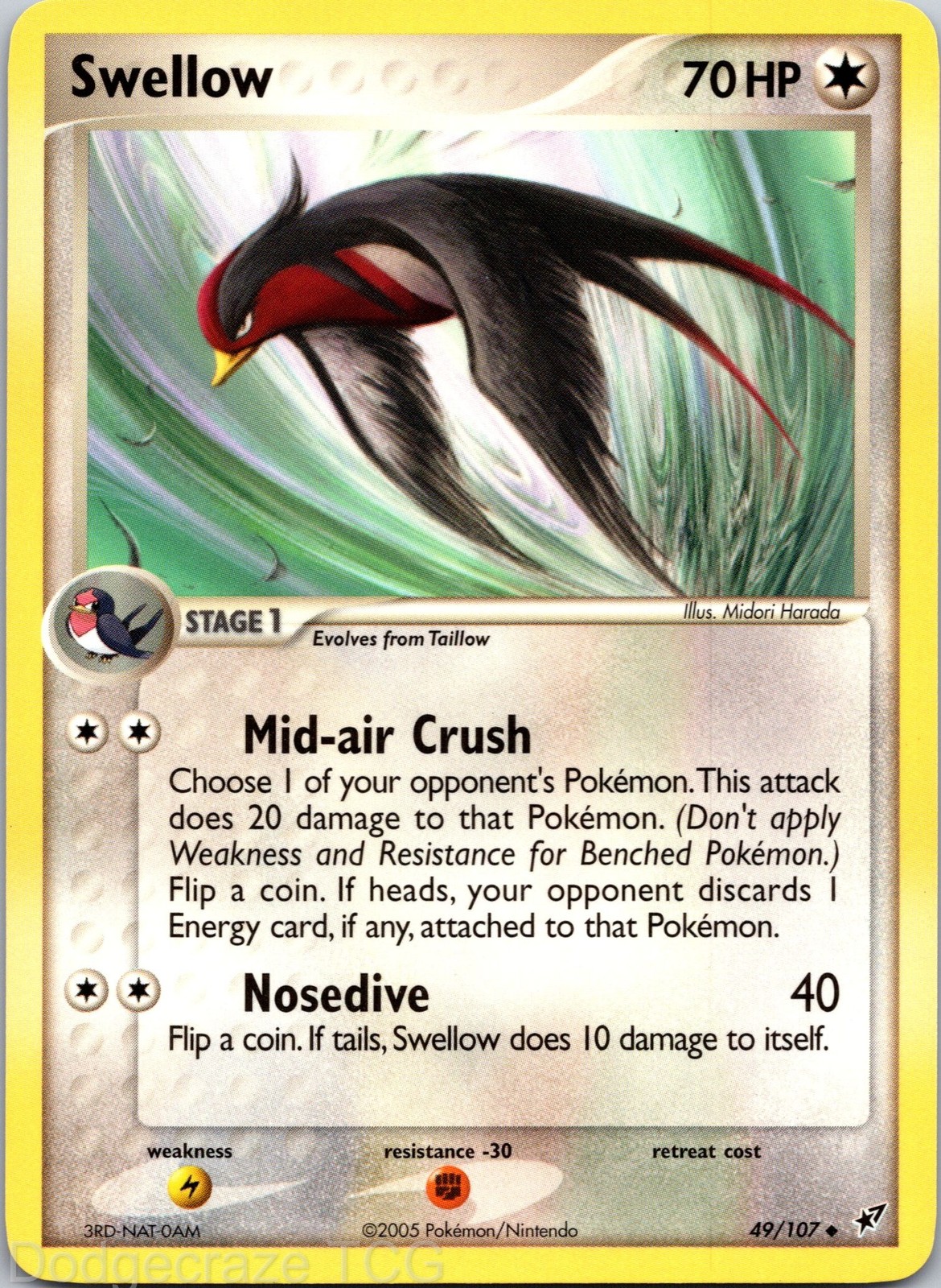 Swellow 49/107 Uncommon Deoxys Pokemon NM