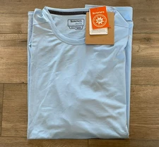 Simms Shirt Mens 2XL Sky Solarflex Crew Long Sleeve UPF 50 Base layer Fishing