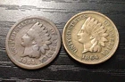 1864 Br Bronze G & 1864 CN VF/XF Full LIBERTY Part Diamond Indian Head Cent E38