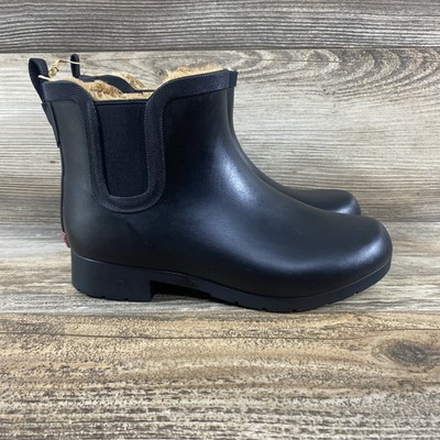 Chooka Rain Boots Delridge Chelsea  Faux Fur Lined Waterproof Women s Size 8.