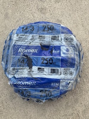 Southwire 14/3 250 ft Solid Copper NM-B SIMpull Wire 600V Blue Building Cable