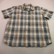Carhartt Shirt Mens 2XL Short Sleeve Button Front Front Plaid Relaxed Fit