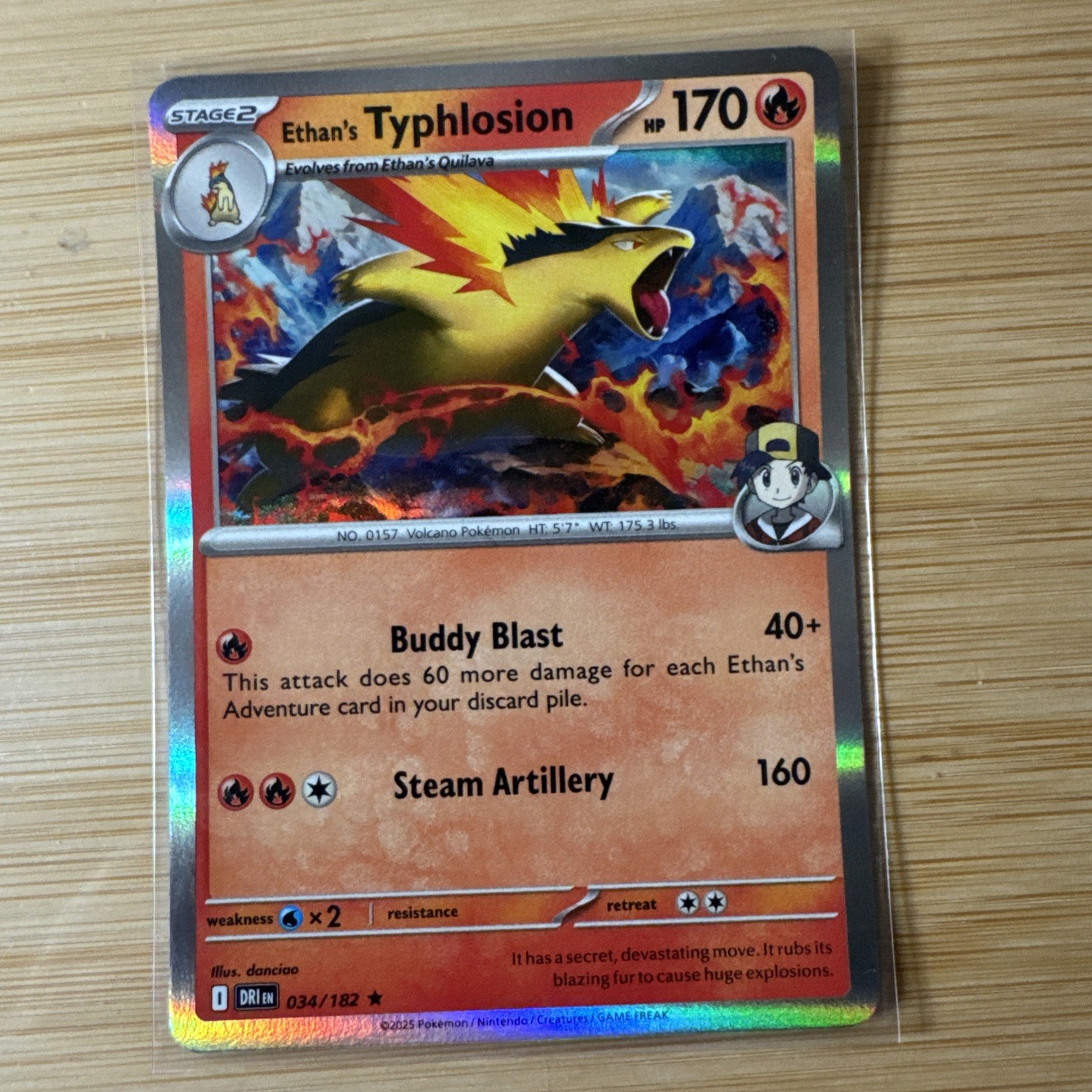 Pokemon Destined Rivals Ethan's Typhlosion 34/182 Rare Holo