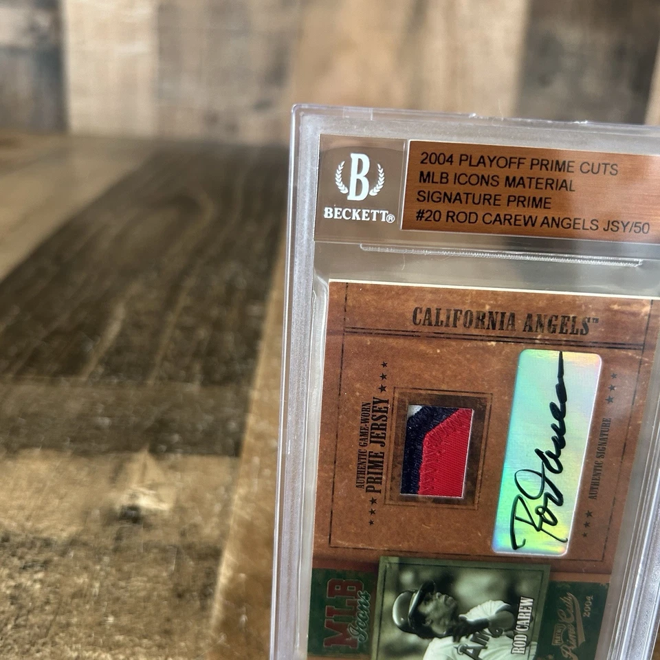 2004 Playoff Prime Cuts Rod Carew #20 MLB Icons Material Signature Auto BGS /50 - Image 3 of 4