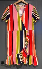 Next Beachwear Cotton Dress Women’s UK 16 Multicolour BNWT Faux Wrap