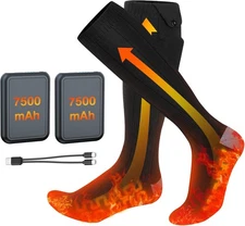 Heated Socks, 7500mAh*2 Rechargeable Electric Heated Socks for Men Women Warmth 