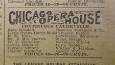 JAN 4, 1899  NEWSPAPER PAGE #2920-  EDWARD RENO- "RENO THE GREAT" MAGIC SHOW