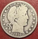 1910 Barber Silver Half Dollar. Free Shipping