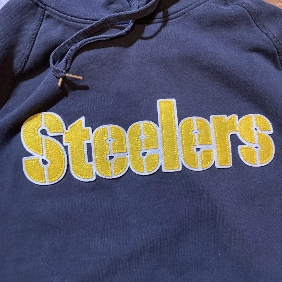 Sudadera con Capucha Ebbets Field Flannels NFL Pittsburgh Steelers Para Hombre 2XL Fieltro Foto 2 de 4