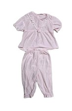 Vintage Girls Pajama 2 T Pink 2 Pieces Ruffles
