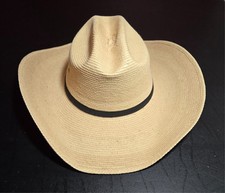 SunBody Hat/Western Cowboy/Wide Brim/Handcrafted Palm Leaf Straw/Large