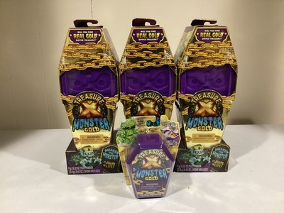 LOT OF 4 NEW TREASURE X MONSTERS GOLD WILL U FIND GOLD DIPPED TR...