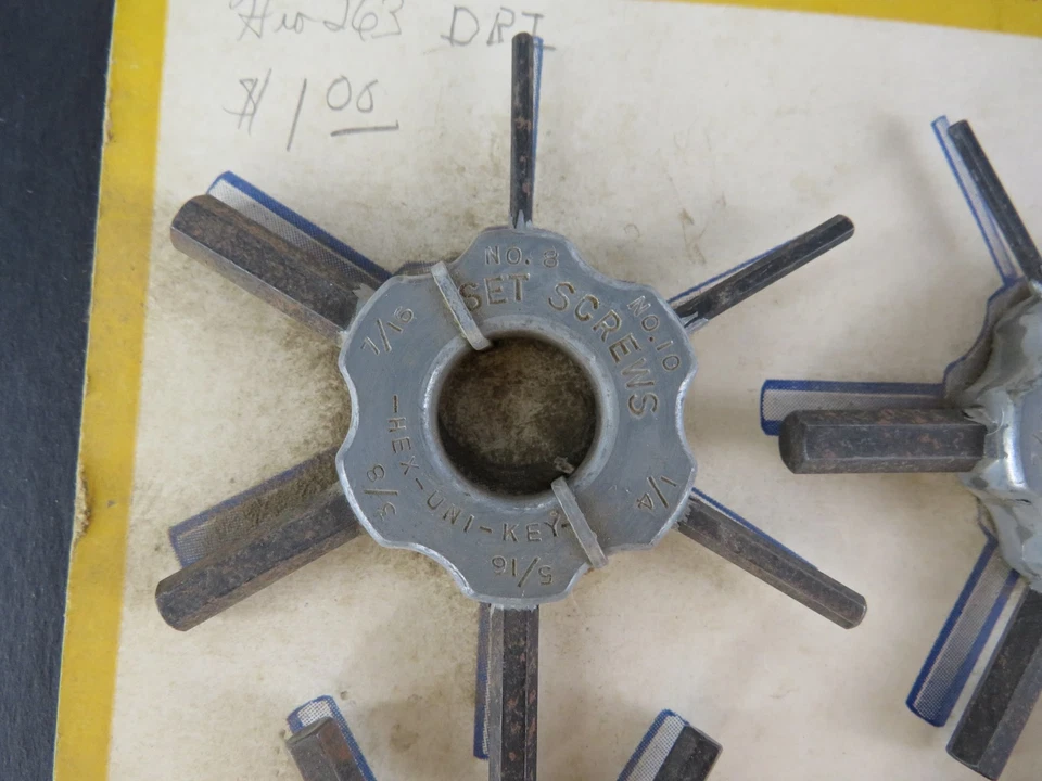 6 Eklind Vintage Hex-Uni-Key Anchor Grip Handy 6-Way Wrench store display sign - Image 3 of 4