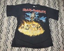 Vintage 90s Single Stitch IRON MAIDEN Holy Smoke Concert Tee Shirt Med/Small