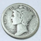 1918 D Mercury Dime 90% Silver About Good Details #9809