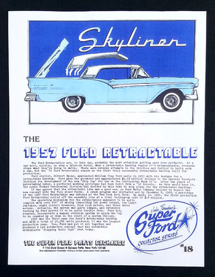 1957 Ford Skyliner Retractable Hardtop SUPER FORD MAGAZINE Collector Literature