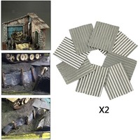 2X 8 X Stahlschuppen Im MaßStab 1:35, Wellblech, Sandtisch, Material,