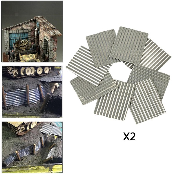 2X 8 X Stahlschuppen Im MaßStab 1:35, Wellblech, Sandtisch, Material,-image