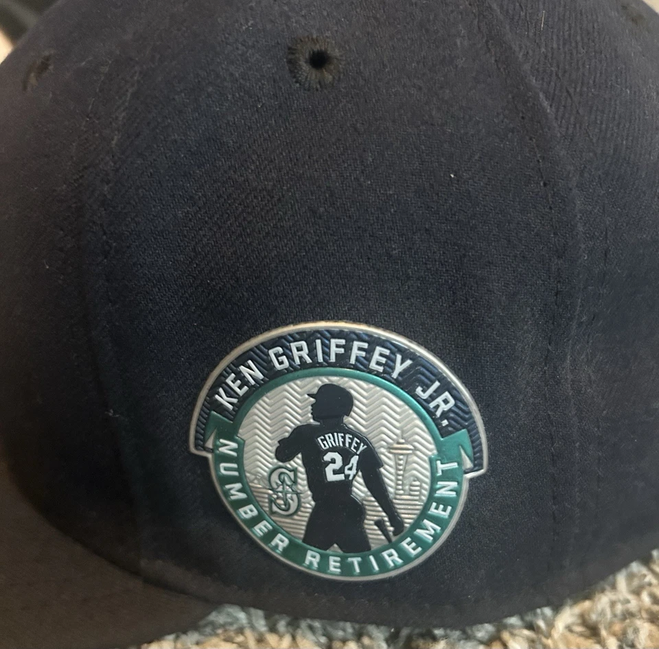Бейсболка с нашивкой New Era 59fifty 7 5/8 Seattle Mariners Ken Griffey Jr. #24 - Изображение 3 из 4