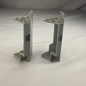 LEGO Panel 3x3x6 Corner Brick Scattered - Old Light Gray - # 2345pb05 - Lot of 2