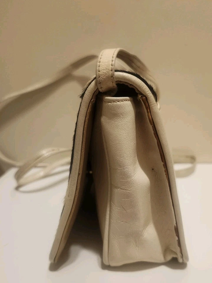 Vintage Mint 1970s Pierre Cardin Leopard Calfshair/Vinyl Small Crossbody Bag - Image 4 of 4