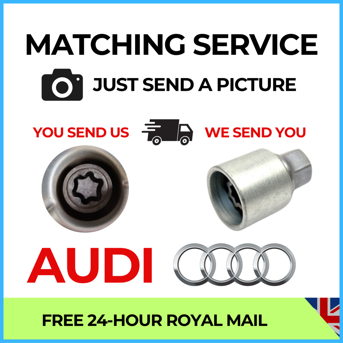 Bolt Masters Master Locking Wheel Nut Key Remover Set – Audi Anti-Theft Kit, Letter R Code 815