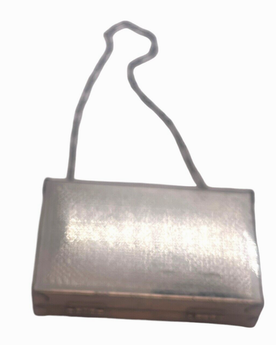 Splendida catena vintage anni 30 compatta in polvere, accento smaltato guilloché - Foto 4 di 5