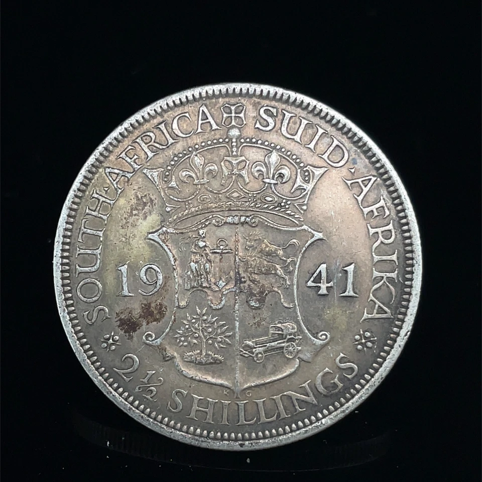 1941 South Africa  2-1/2 Shillings Silver Uncirculated Toned Coin KM# 30 - Image 4 of 4