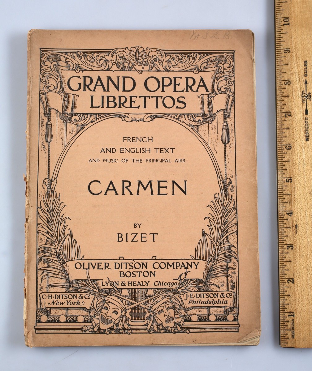 Vintage Grand Opera Libretto Carmen French & English Oliver Ditson