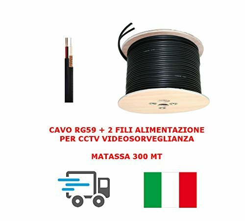 MATASSA CAVO VIDEO COASSIALE RG59 + 2 FILI ALIMENTAZIONE 300MT 0.58 mm (o5m)