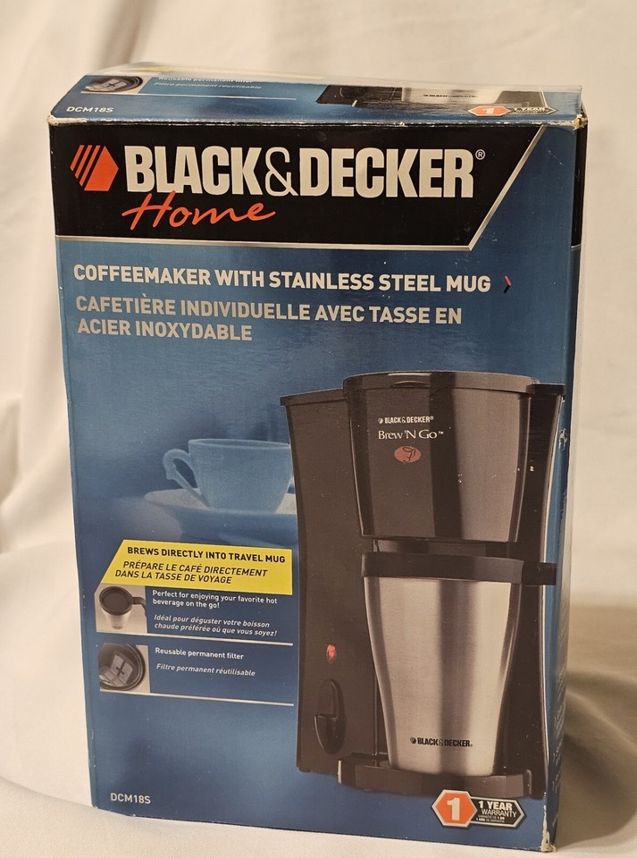 Black+Decker Brew 'n Go Personal Coffeemaker 15 oz Stainless Travel
