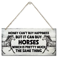 Hanging Novelty Horse Wood Decor Sign, Lovely Horse Signs, Hanging Printed Wa...