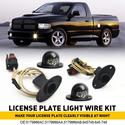 For 1994-2001 Dodge RAM 1500 2500 3500 LED License Plate Light Lens Lamp w/  wire