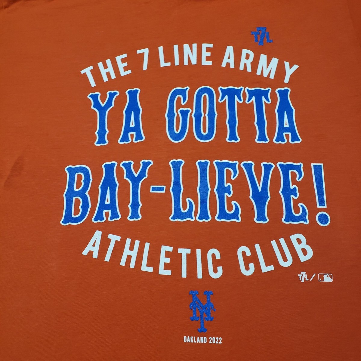 New York Mets Shirt Men's Medium Orange The Line Short Sleeve MLB