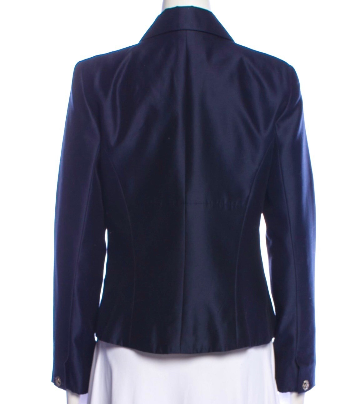 5K New Chanel 2014 Navy Blue Tweed Evening Jacket 38 40 42 6 8 10 Coat Logo L M thumbnail 16