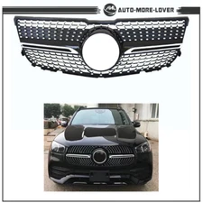 Diamond Front Grill For 2013-2015 Mercedes-Benz GLK250 GLK300 GLK350 X204 Black