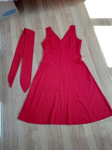 H&M red cotton dress size EUR 42 UK 12-14 - Picture 1 of 6