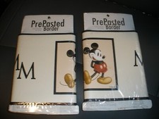 NEW Lot of 2 Disney Classic Mickey Prepasted Border 5 yds x 6.75 in SU67A