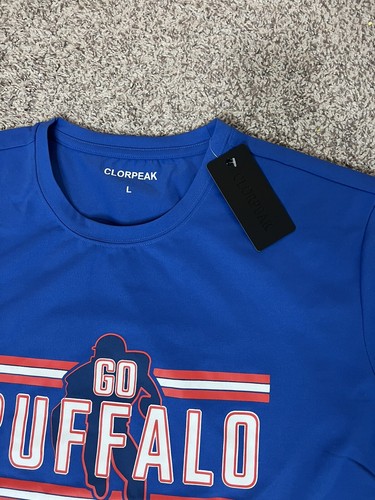 Clorpeak Mens City Classic Football Go Buffalo Blue Tee Shirt Sz US L New - Picture 11 of 15