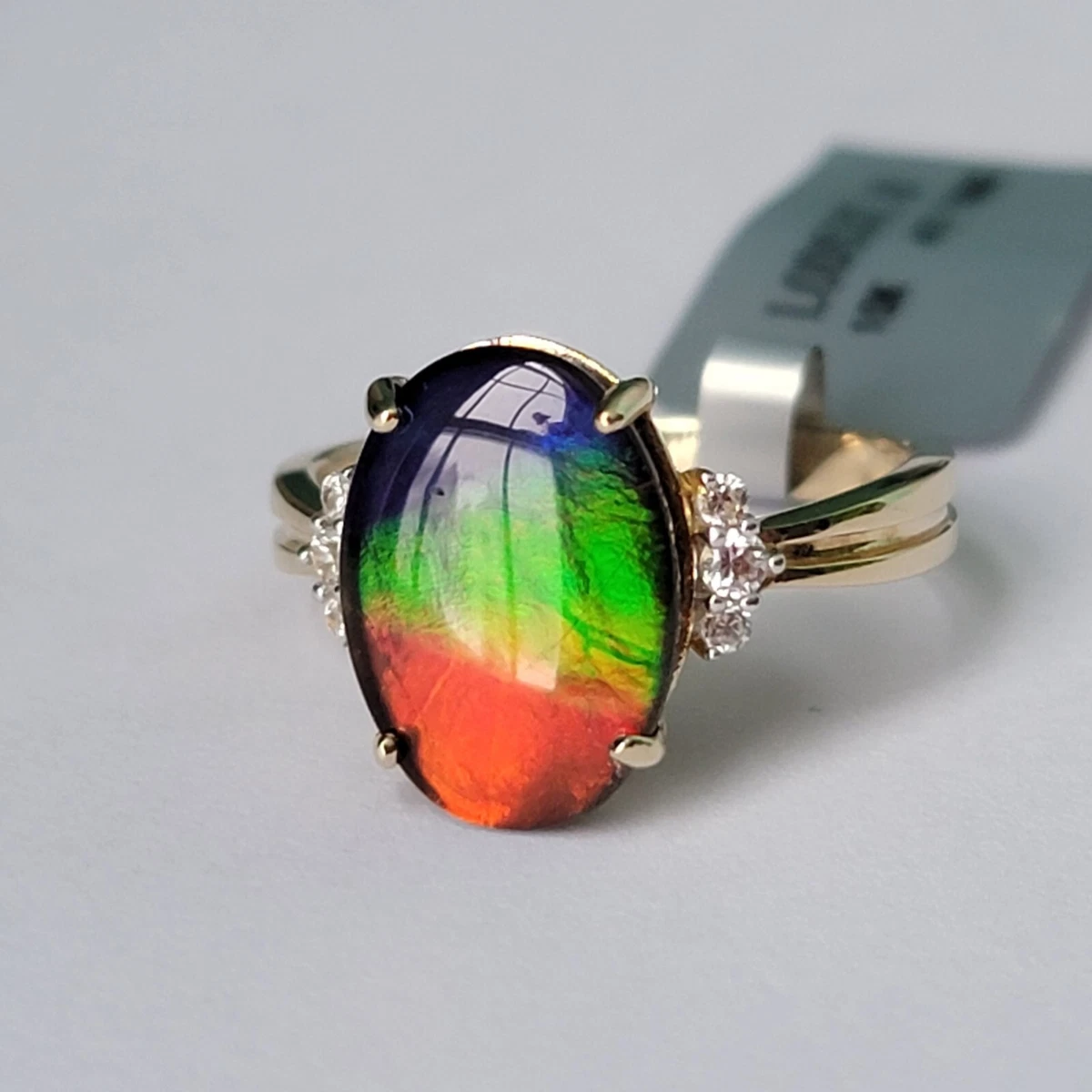 Ammolite gold 2024 ring
