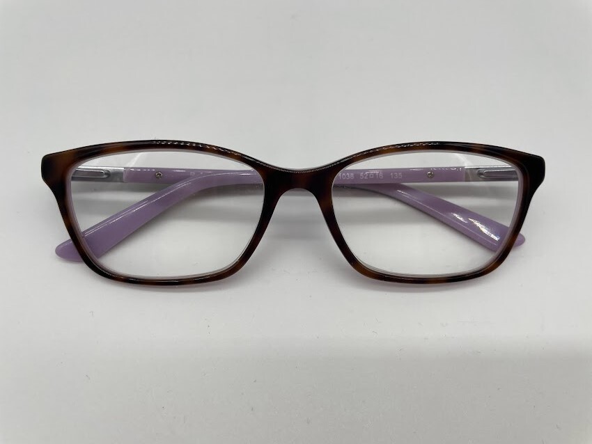 Ralph Lauren RA 7044 1038 Dark Havana/Lavender Plastic Cat-Eye Eyeglasses 52mm Ralph by Ralph Lauren RA7044 1038 Cat Eye Tortoise On Purple  main image 4