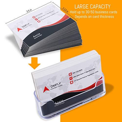 8 Pack Clear Acrylic Business Card Holder Display Desk Stand Fits 30-50 Cards - Afbeelding 6 van 9