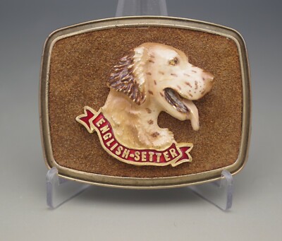 1979 ENGLISH SETTER BELT BUCKLE RAINTREE SUEDE