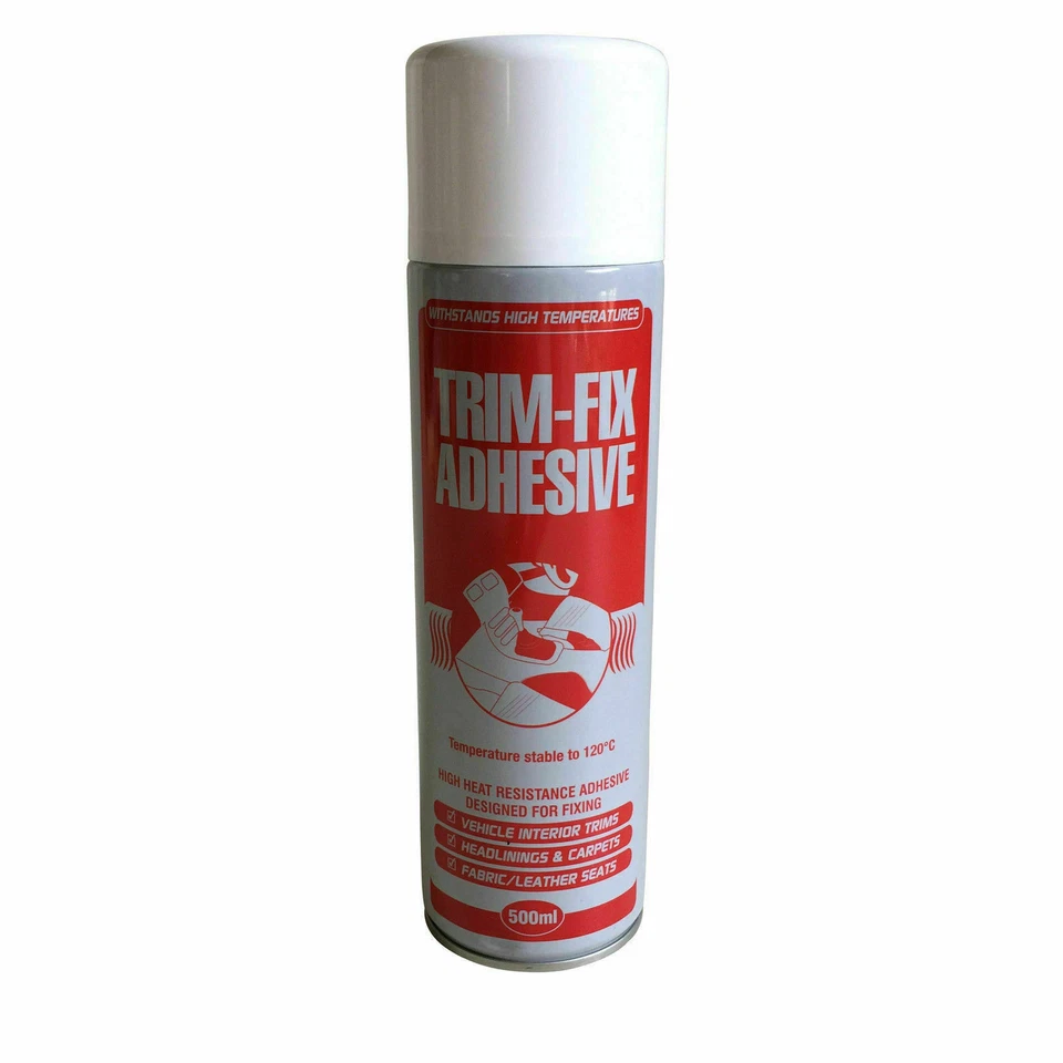 TRIM FIX Spray Glue Van Carpet High Temperature Adhesive Heat Resistant 500ml