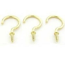 NEW MINTCRAFT 5515119 PACK 8 BRASS 7/8" CUP HOOK HANGERS